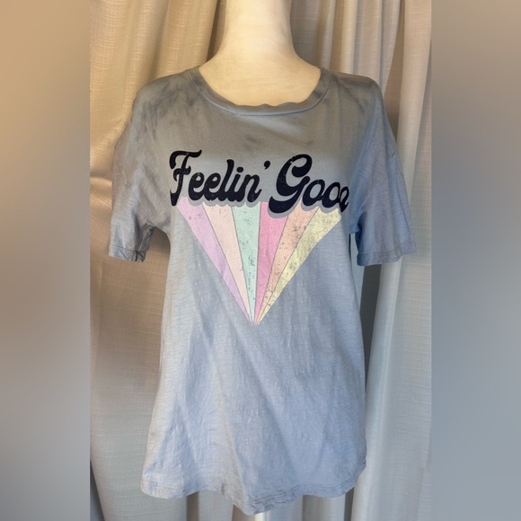 Wildfox Tops - WILDFOX Feelin’ Good Relaxed Fit Graphic Super Soft Cotton T Shirt c21